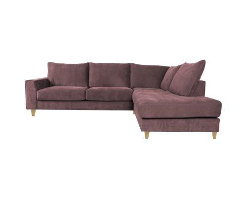 Kulmasohva LAYLA PN 265x94x208xK90cm, harmaan vaaleanpunainen