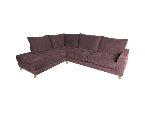 Kulmasohva LAYLA VN 265x94x208xH90cm, harmaan vaaleanpunainen