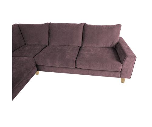 Kulmasohva LAYLA VN 265x94x208xH90cm, harmaan vaaleanpunainen