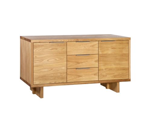 Lipasto LISBON 2-ovinen ja 3-laatikkoinen 180x45xH82cm, materiaali: luonnon tammiviilutettu kalustelevy