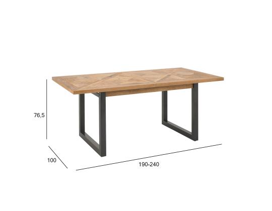 Ruokapöytä INDUS 190/240x100xH76,5cm, tammi