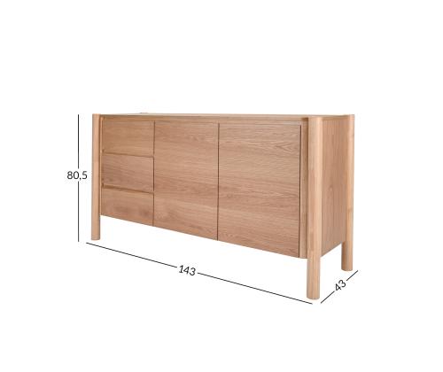 Rungot GARDENIA 143x43xH80,5cm, tammi