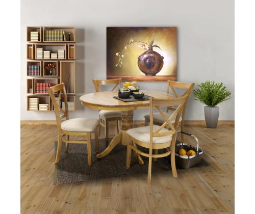 Ruokapöytä MIX & MATCH D90/120xH74cm, vaalea tammi