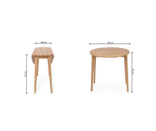 Taittopöytä BIRKA D90xH75cm, tammi