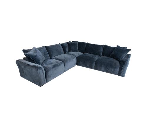 Kulmasohva ja makuualusta DIVI 276x276x102xH84cm, tumman sininen väri