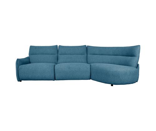 Kulmasohva CANNES PN sähkökäyttöinen lepotuoli 310x91/101xH92cm, harmaan sinistä