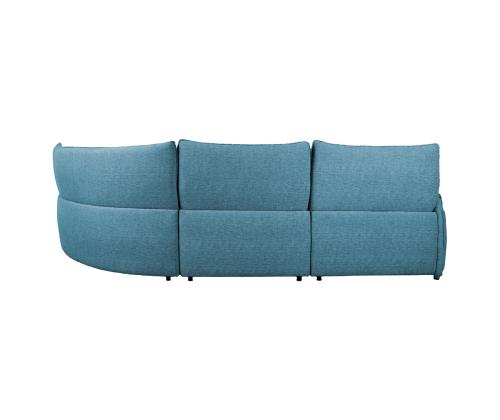 Kulmasohva CANNES PN sähkökäyttöinen lepotuoli 310x91/101xH92cm, harmaan sinistä