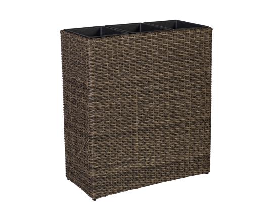 Kukkalaatikko WICKER 77x27xH80cm, tummanruskea
