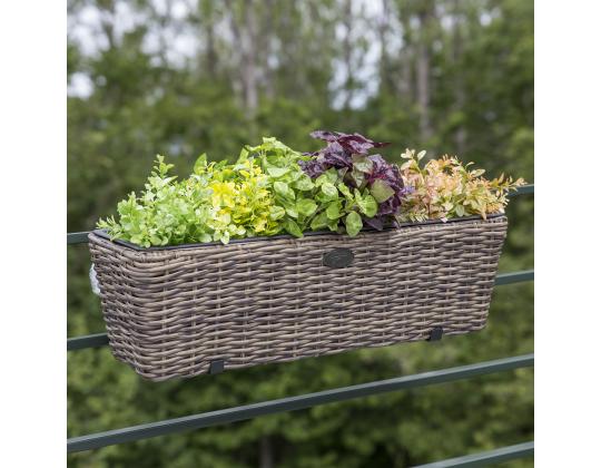 Parvekekukkalaatikko WICKER 60x19xH18cm, tummanruskea
