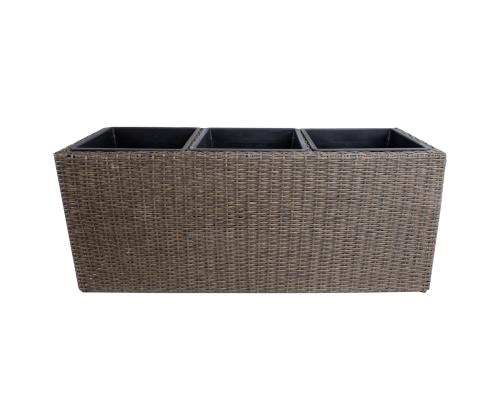 Kukkalaatikko WICKER 110x39xH45cm, tummanruskea