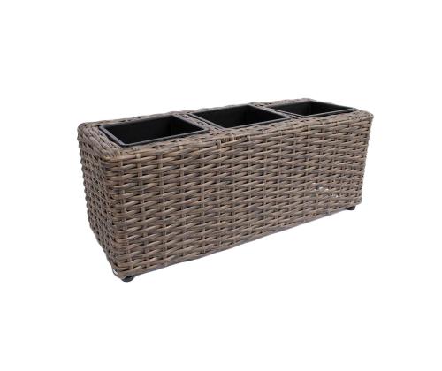 Kukkalaatikko WICKER 48x18xH18cm, tummanruskea