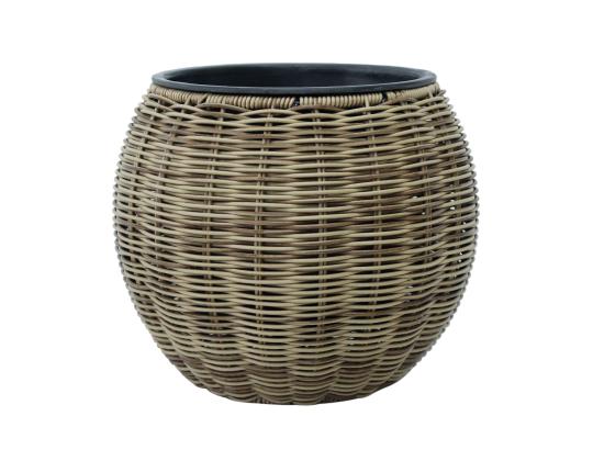 Kukkaruukku WICKER D26xK22cm, vaaleanruskea