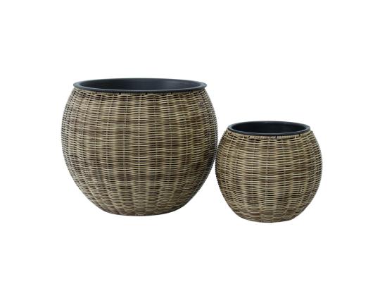 Kukkaruukku WICKER D26xK22cm, vaaleanruskea