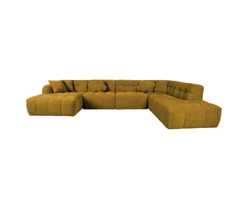 Kulmasohva FORTE U-muotoinen PN 374x162/242xH76cm, puu keltainen