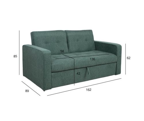 Vuodesohva JORGE 2-istuttava, vihreä