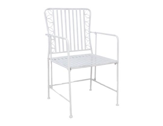 Tuoli JASMINE antiikkivalkoista metallia