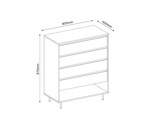 Tuoli HERTA 80x40xH97cm, valkoinen/vaalea puu
