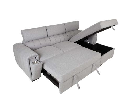 Kulmasohva ODELIA PN 252x165xH82/100cm, harmaa, harmaa