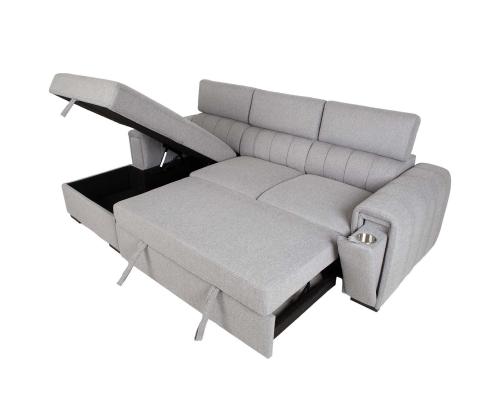 Kulmasohva ODELIA VN 252x165xH82/100cm, harmaa