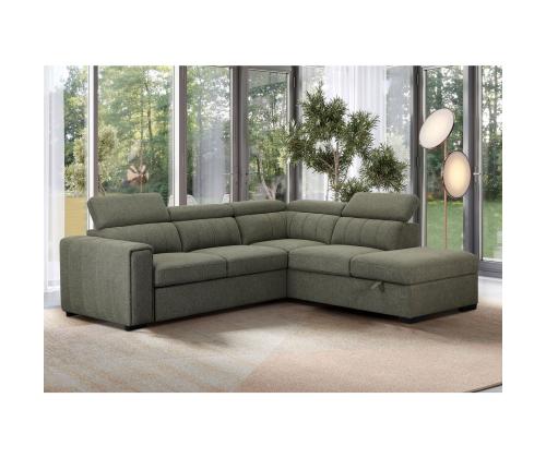 Kulmasohva ODELIA-2 PN 263x227xH81/97cm, vaaleanvihreä