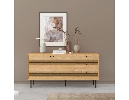 Lipasto LINE 150x40xH74cm, melamiini tammenkuorella