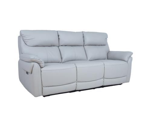 Sohva BOWEN 3-istuttava sähköinen lepotuoli 206x86xH102cm, beige luonnon nahkaa