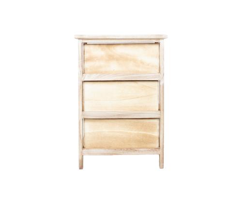 Lipasto KASEKE 3-laatikkoinen 40x29x58cm, luonnonvalkoinen pinta