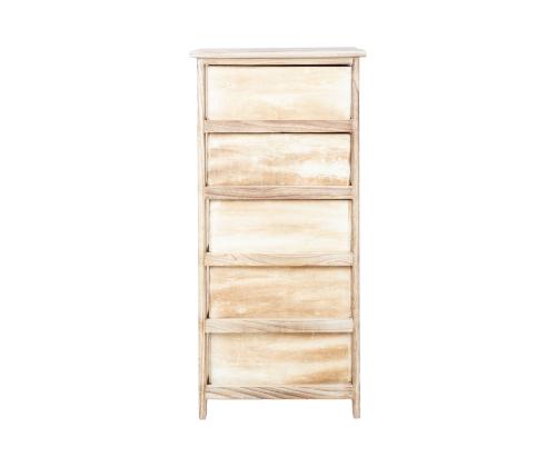 Lipasto KASEKE, 5 laatikkoa 40x29x90cm, luonnonvalkoinen