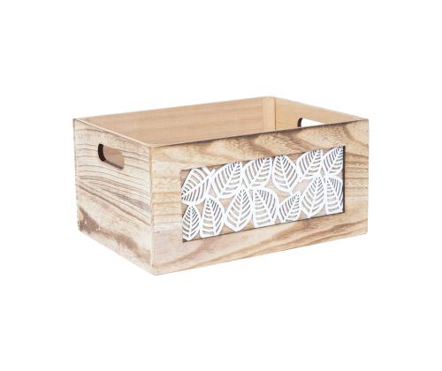 Puulaatikko KASEKE 36x26x18cm, luonnonvalkoinen
