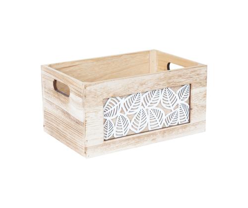 Puulaatikko KASEKE 31x21x16cm, luonnonvalkoinen