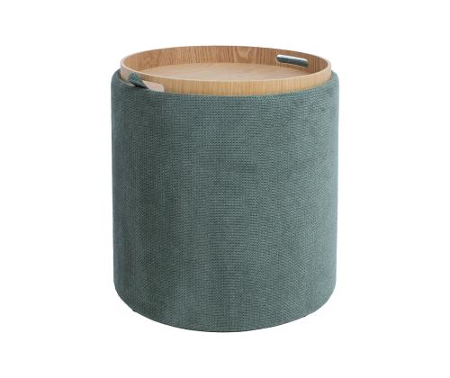 Tambuuri/pöytä HIRO D39xH44cm, vihreä, säilytystilalla varustettuna