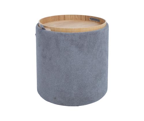 Astia/pöytä HIRO D39xH44cm, harmaa, säilytystilalla varustettuna