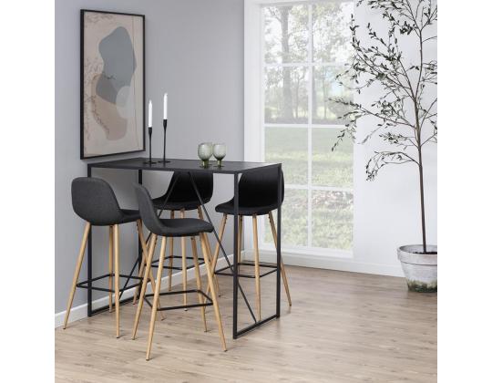 Baaripöytä SEAFORD 120x60xH105cm, pöytälevy: musta saarimelamiini, runko: musta metalli