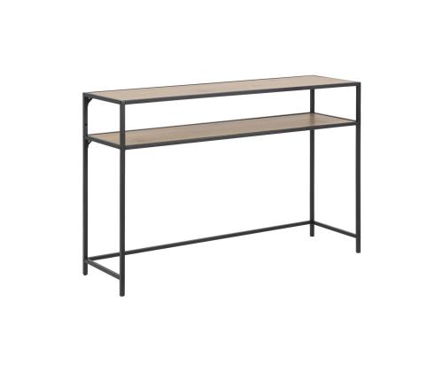 Sivupöytä SEAFORD, 120x35xH79cm, pöytälevy: huonekalulevy laminoidulla pinnoitteella, väri: tammi, runko: metalli, väri: musta