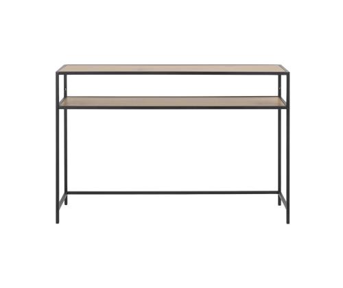Sivupöytä SEAFORD, 120x35xH79cm, pöytälevy: huonekalulevy laminoidulla pinnoitteella, väri: tammi, runko: metalli, väri: musta