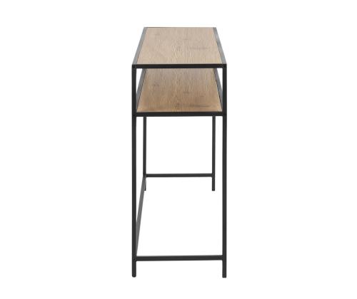 Sivupöytä SEAFORD, 120x35xH79cm, pöytälevy: huonekalulevy laminoidulla pinnoitteella, väri: tammi, runko: metalli, väri: musta