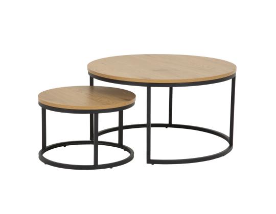 Sohvapöydät 2 kpl SPIRO D50xK33cm, D80xK45cm, tammi