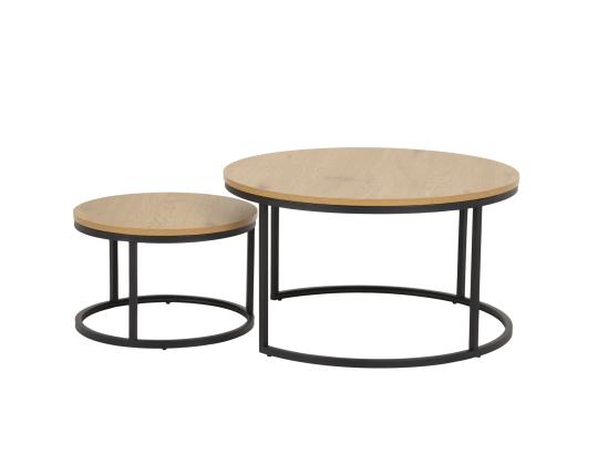 Sohvapöydät 2 kpl SPIRO D50xK33cm, D80xK45cm, tammi