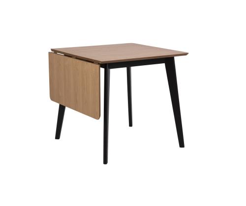 Ruokapöytä ROXBY, 80/120x80xH76cm, tammi/musta, jatkettava