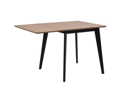 Ruokapöytä ROXBY, 80/120x80xH76cm, tammi/musta, jatkettava