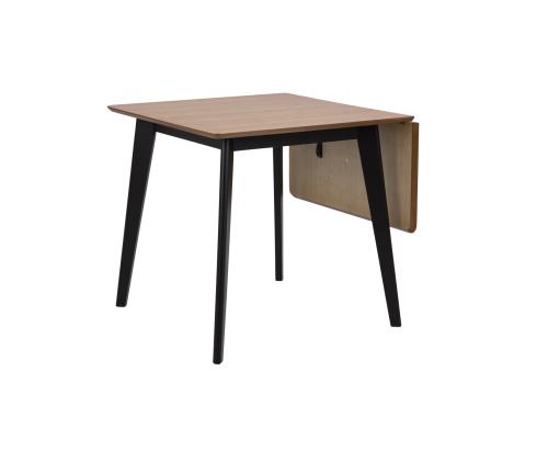 Ruokapöytä ROXBY, 80/120x80xH76cm, tammi/musta, jatkettava