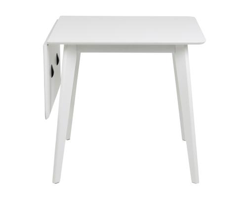 Ruokapöytä ROXBY, 80/120x80xH76cm, valkoinen, jatkettava, pöytälevy: valkoiseksi maalattu MDF, jalat: kumipuuta