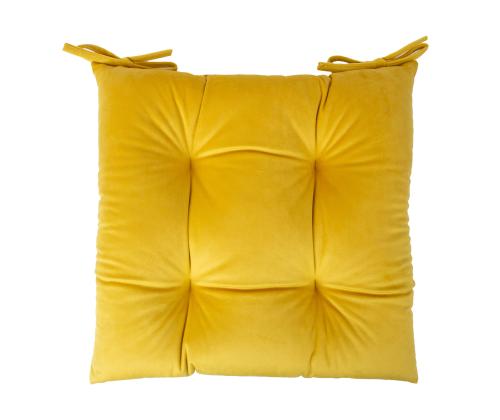 Tuolityyny VELVET 2, 40x40cm, keltainen, 100% polyesteri, kangas-828