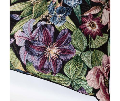 Tyyny HOLLY ROSE, 68x68cm, blooming nights/musta, 50% puuvilla, 50% polyesteri, kangas-330/289