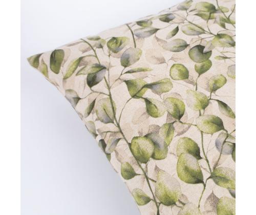 Tyyny HOLLY 45x45cm vetoketjulla, poppelin lehdet, kangas 80% puuvillaa, 20% polyesteriä, kangas 352