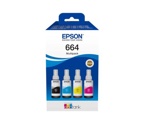 Epson 664 EcoTank (C13T66464A) mustepatruuna, musta, syaani, magenta, keltainen, monipakkaus 4 väriä