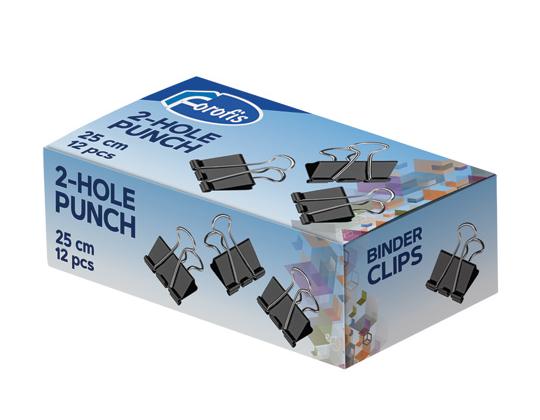 Paperiliitin 25mm FOROFIS musta 12 kpl