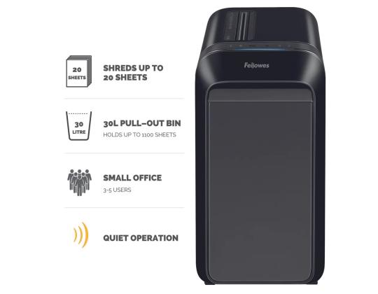 Paperisilppuri FELLOWES LX221 20 arkkia musta runko (mikropalat)