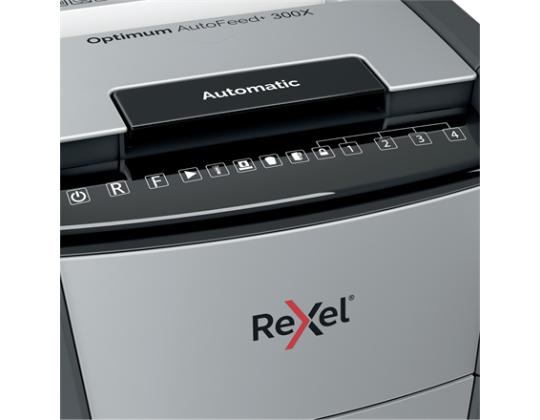 Silppuri ristiinleikkaava 300l Rexel Optimum AutoFeed+ 300X