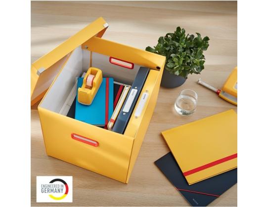 Pahvilaatikko kannella 320x310x360mm LEITZ Cozy Click & Store keltainen